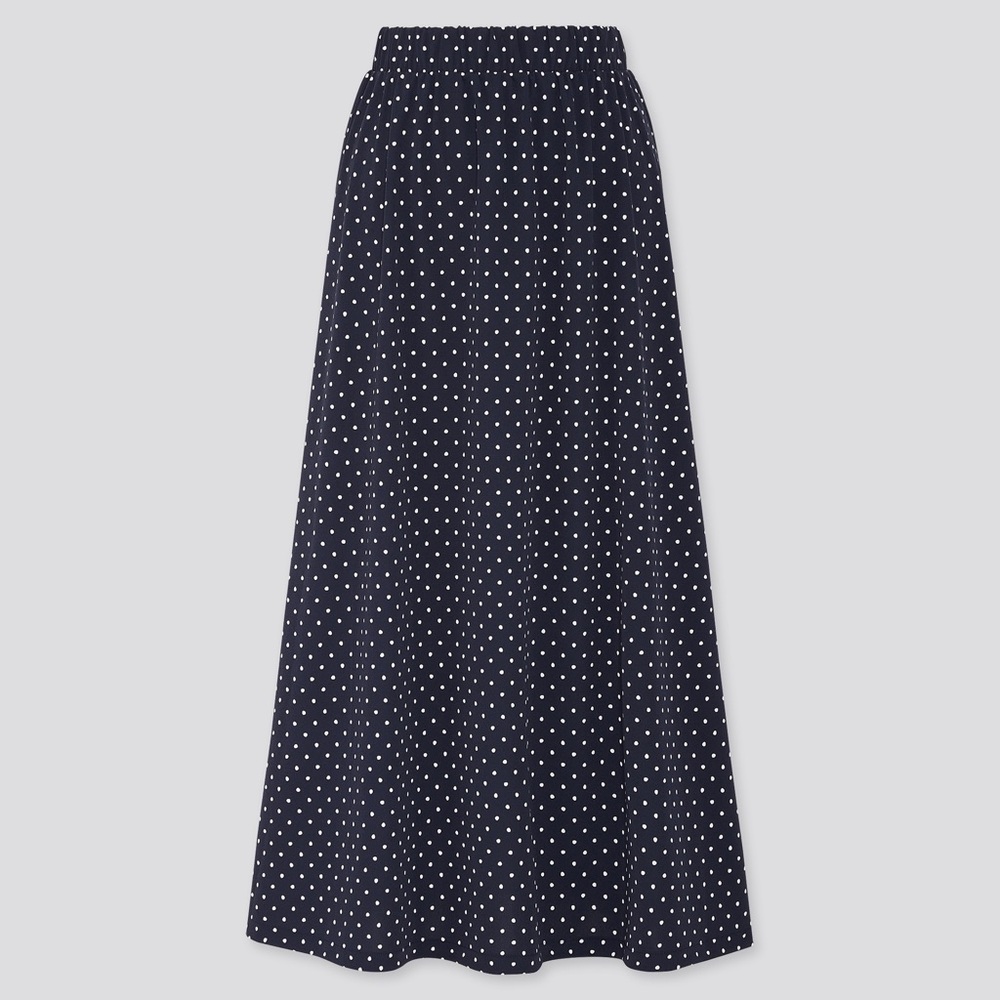NWT UNIQLO Black and white polka dot maxi skirt